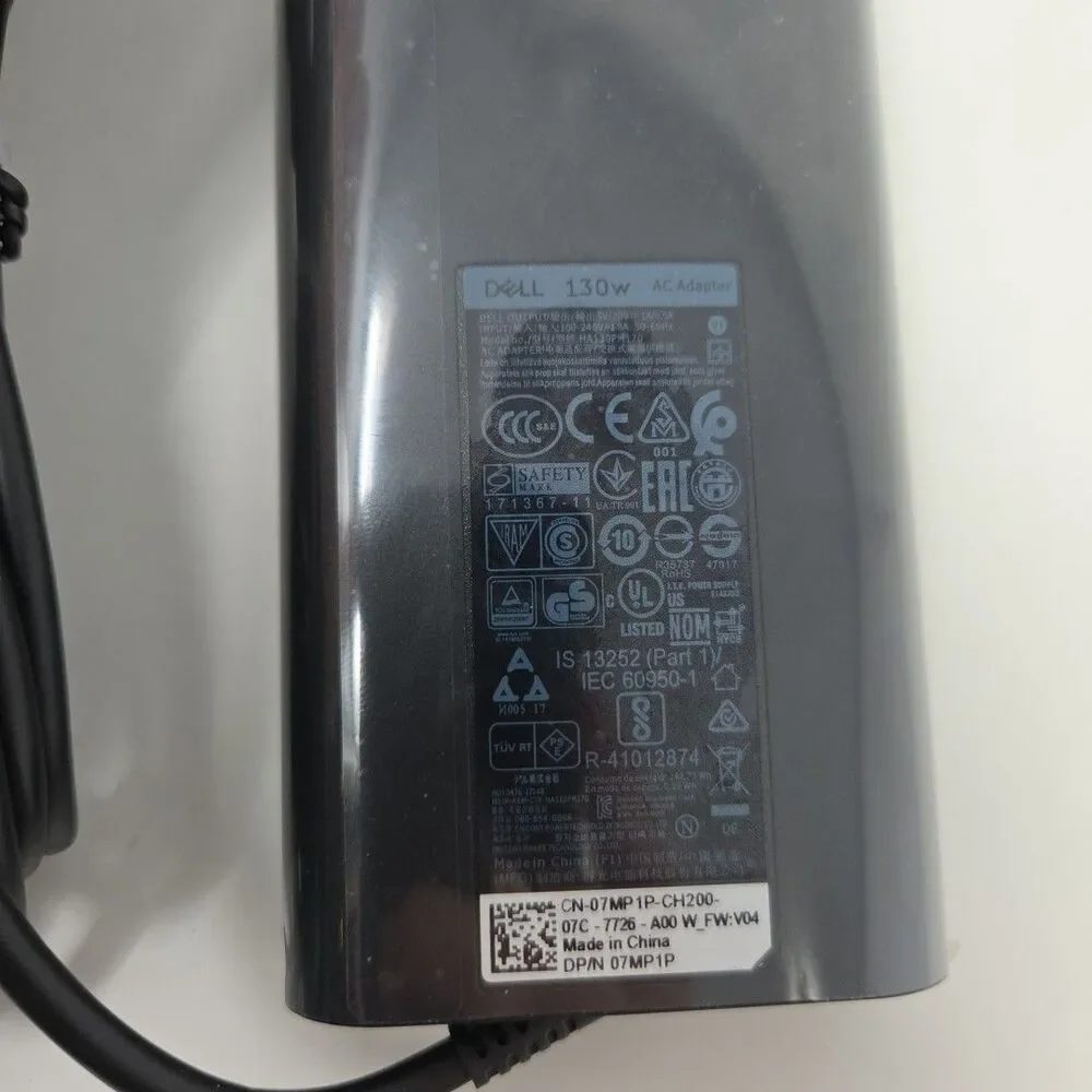 130W Laptop AC Adapter For Dell XPS 15 7590 9530 CN-07MP1P-CH200-07C-7726-A00